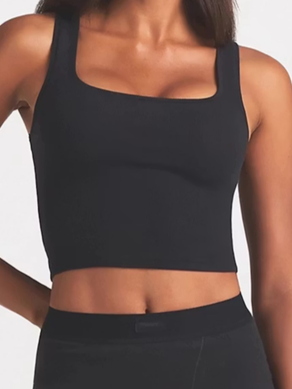SKIMS Black Square-Neck Crop Top